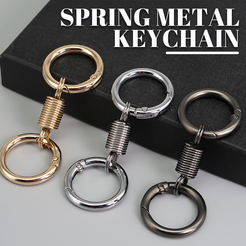 Nordic Retro Spring Double Ring Keychain